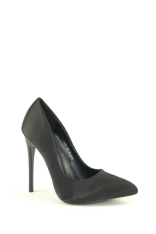 Satenasti salonarji z visoko, stiletto peto